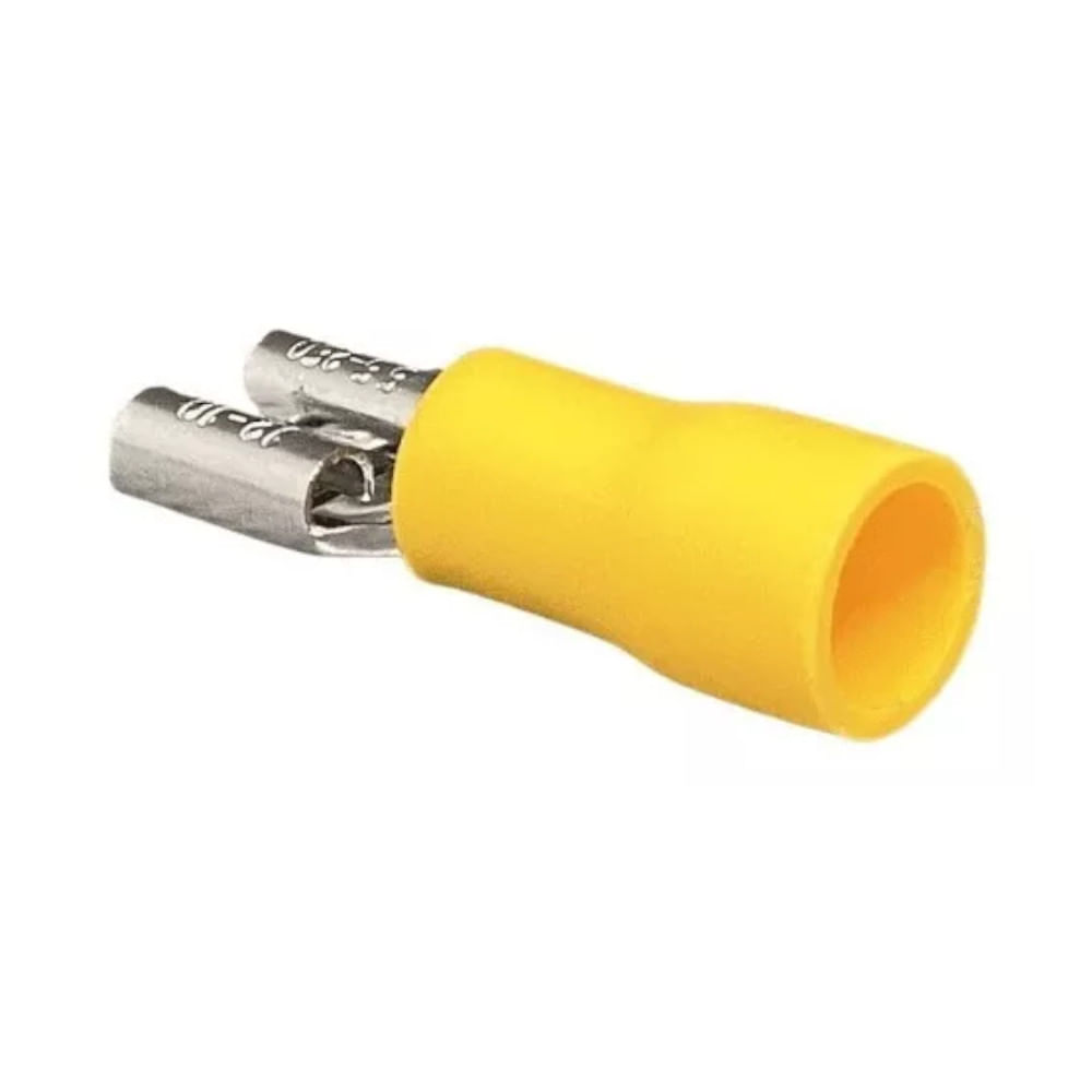 Terminal Elétrico Fêmea Pré Isolado 4 6mm2 Amarelo Fe66 Intelli