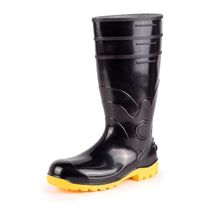 Bota PVC Cano Longo Preta Solado Amarela Sem Forro 85BPL600SF Tamanho 41 CA 37455 Bracol