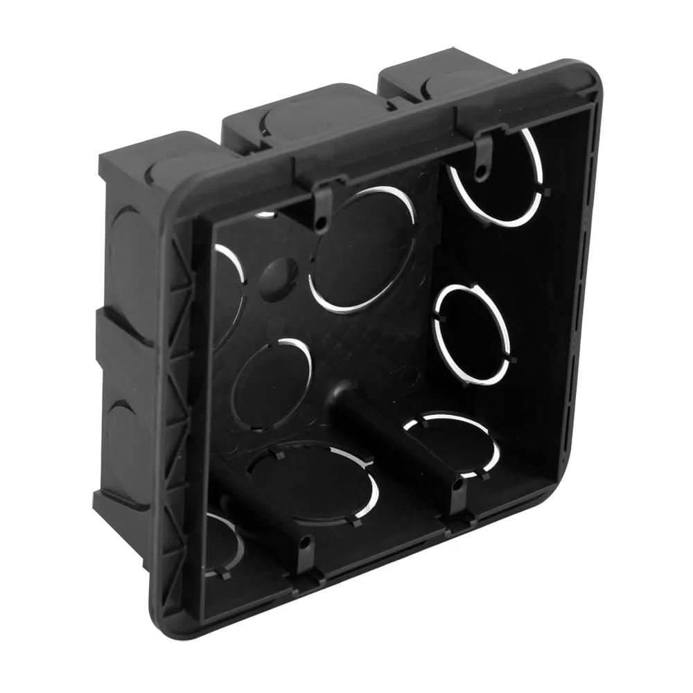 Caixa Passagem Embutir Preto 4X4