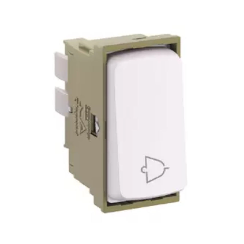 Módulo Interruptor Pulsador Embutir 1P 250V 2A Branco Zeffia