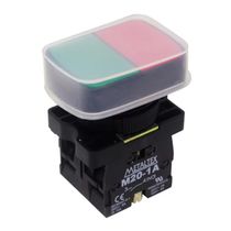 Botão Retangular Verde/Vermelho 22 Mm 380 V 1na+1nf - P20APL1C - METALTEX