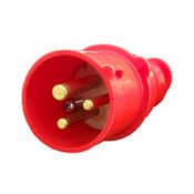 Plugue Energia Industrial Sobrepor Macho Poliamida 2 Polos + Terra 16A 380 440V Vermelho S3079W Steck