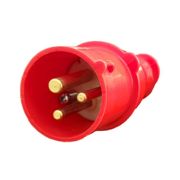 Plugue Energia Industrial Sobrepor Macho Poliamida 2 Polos + Terra 16A 380 440V Vermelho S3079W Steck