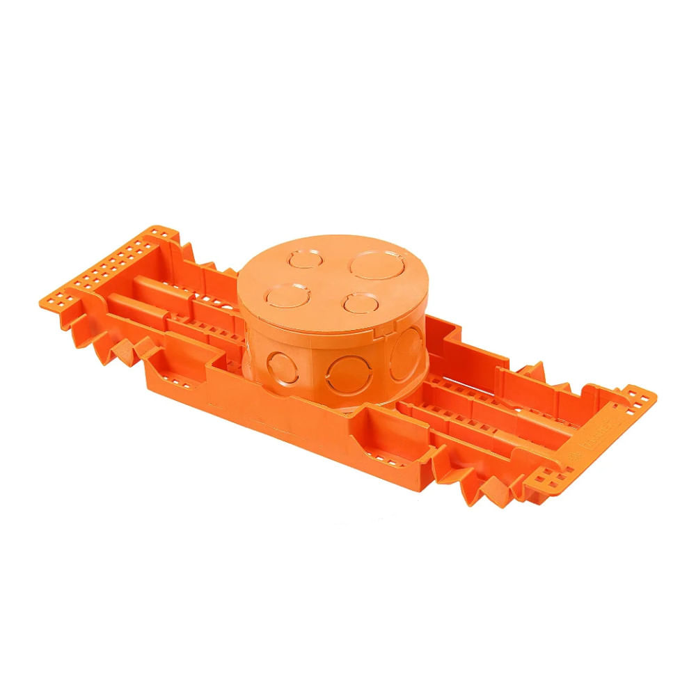 Caixa Passagem Embutir PVC Laranja 4x4