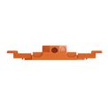 Caixa Passagem Embutir PVC Laranja 4x4" c/ Suporte Lajota | Lateral