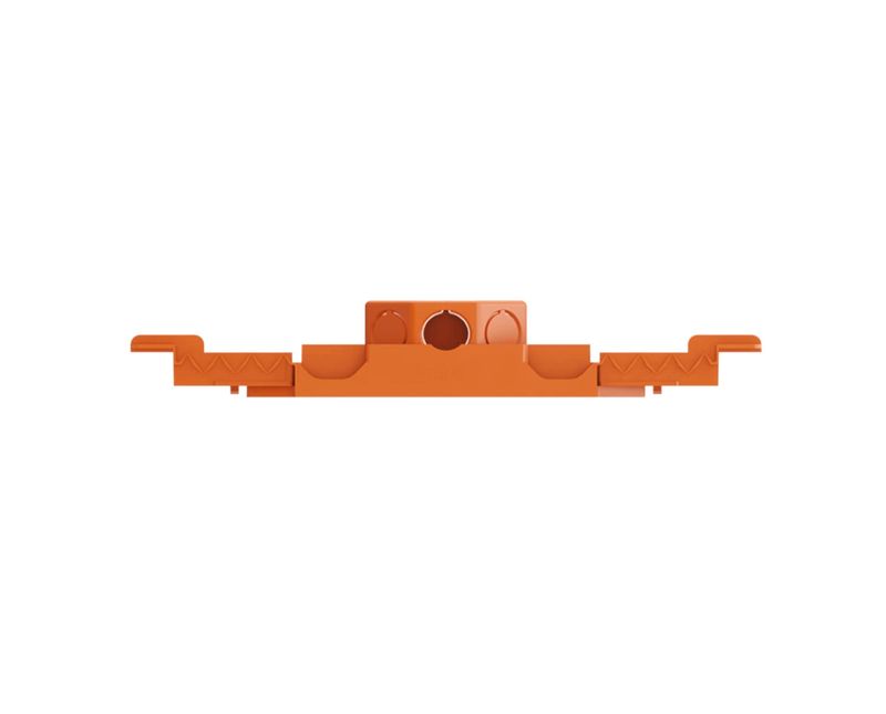 Caixa Passagem Embutir PVC Laranja 4x4" c/ Suporte Lajota | Lateral