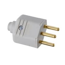 Plugue 2 Pin 1 Terr Cinza 2 P+T 250V 10A PLD13 Margirius