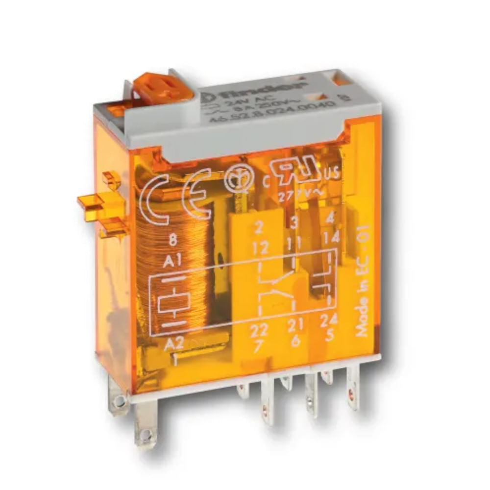 Rele Ind Plug-In/Solda 110Vcc 8A 2Rev 465291100040 - Finder - Dimensional