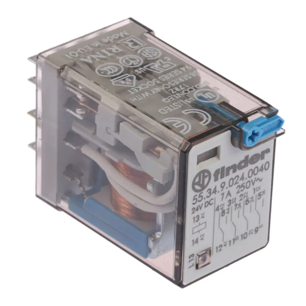 Rele Industrial Plug-In 24 Vcc 4 Reversiveis - 553490240040 - Finder ...