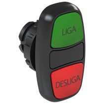 Frontal Botão Pulso/Soco Gravado Lig/Desl Duplo Verde e Vermelho 22mm CSW2BDF21LDWH WEG