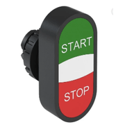 Frontal Botão Iluminado Duplo Verde e Vermelho 22mm Pulso/Soco Gravado Start/Stop CSWBD21SSWH WEG