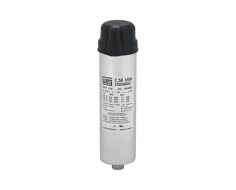 Capacitor Pp 1,5Kvar 440Vca - Weg | Dimensional. Imagem ampliada do produto