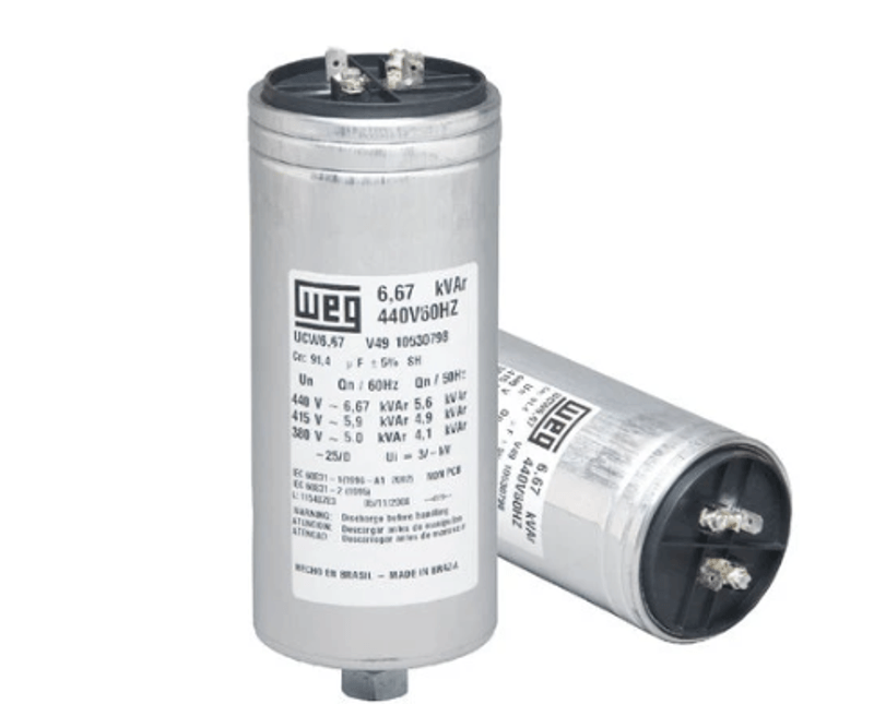 Capacitor Monofásico Res Pu 105X53mm 45,9Uf 2,5Kvar 380V UCW2,5V40J6 WEG - Dimensional | Visão geral do produto