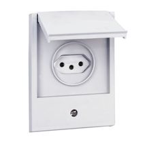 Tomada Predial 1 Módulo Cinza 2 Polos + Terra 10 A 250 V Com Placa 4x2" Cinza 064218 PIAL