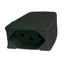 Plugue Fêmea Energia Predial Fêmea Preto 2 Polos + Terra 250 V 20 A Saida Axial Versátil Pial 615857 PIAL
