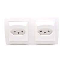 Tomada Predial 2 Módulos Branca Bipolar + Terra 10A 250V Branca Sistema X 675062 Pial Legrand