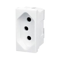 Tomada Predial 1 Módulo Branca Bipolar + Terra 10A 250V Borne Automático 615038BC Pial Plus +