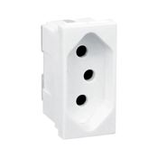 Tomada Predial 1 Módulo Branca Bipolar + Terra 10A 250V Borne Automático 615038BC Pial Plus +