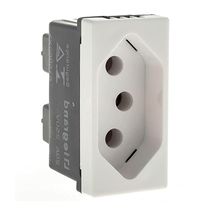 Tomada Predial 1 Módulo Branca Bipolar + Terra 20A 250V 615060BC Pial Plus +