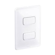 Interruptor Predial Embutir 2 Tecla Simples Branca 250V 10A Com Placa 4 X 2" Branca Zeffia 680101 Pial