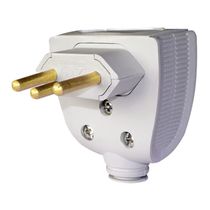 Predial Macho Corpo Triangular Branco Bipolar + Terra 250V 20A Saída Lateral 615833 Pial Legrand