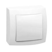 Interruptor Predial Sobrepor 1 Tecla Simples Branca 250v 10a Com Placa E Caixa Branca Sistema x 675000 Pial Legrand