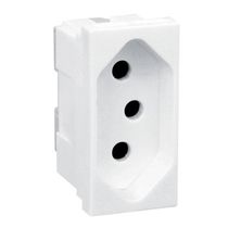 Módulo Tomada Predial 1 Módulo Branca 2 Polos + Terra 10 A 250 V Pialplus 615040 PIAL