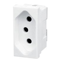 Módulo Tomada Predial 1 Módulo Branca 2 Polos + Terra 10 A 250 V Pialplus 615040 PIAL