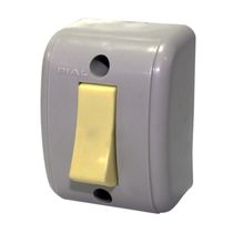 Interruptor Predial Sobrepor 1 Tecla Simples Marfim 250V 10A Com Placa e Caixa Silentoque 1500 Pial