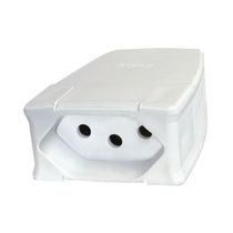 Plugue Fêmea Energia Predial Fêmea Branco 2 Polos + Terra 250 V 20 A Saída Axial Versátil Pial 615837 Pial