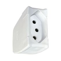 Plugue Fêmea Energia Predial Fêmea Branco 2 Polos + Terra 250 V 20 A Saída Axial Versátil Pial 615837 Pial