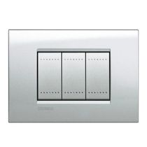 Placa 3 Postos 4X2" Branco Argento LNA4803GL Pial Legrand