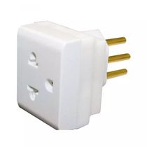 Plugue Macho Energia Predial Macho/Fêmea Branco Bipolar + Terra 250V 10A Adaptador 690660 Pial Legrand