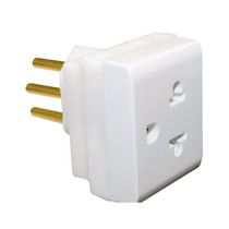 Plugue Macho Energia Predial Macho/Fêmea Branco Bipolar + Terra 250V 10A Adaptador 690660 Pial Legrand