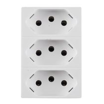 Tomada Predial Branca Bipolar + Terra 10A 250V Sem Placa Tríplex 615043BC Pial Plus+