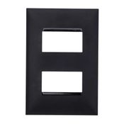 Placa 2 Horizontais Separado 4X2 Preto Plus+ 618506PT Pial Legrand