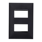 Placa 2 Horizontais Separado 4X2 Preto Plus+ 618506PT Pial Legrand