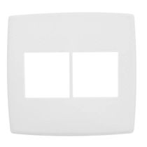 Placa 2 Postos Horizontais Separados  4X4" Branca Pialplus 618512 Pial Legrand