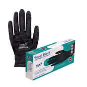 Luva Descartavel Latex Nitrilico Preta com 50 Sensi Black 106000107P Tamanho P Volk