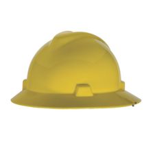 Capacete Aba Total Amarela Simples Com Jugular V-Gard 297203 Msa