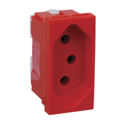 Módulo Tomada Predial 1 Módulo Vermelha 2 Polos + Terra 20 A 250 V Pialplus 615079 PIAL