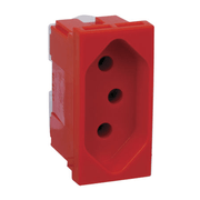 Módulo Tomada Predial 1 Módulo Vermelha 2 Polos + Terra 20 A 250 V Pialplus 615079 PIAL