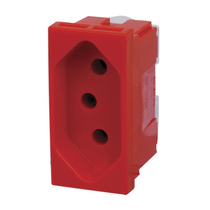 Módulo Tomada Predial 1 Módulo Vermelha 2 Polos + Terra 20 A 250 V Pialplus 615079 PIAL