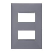 Placa 2 Postos 4X2 Cinza Plus+ 618506CZ Pial Legrand