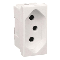 Módulo Tomada Predial 1 Módulo Branca 2 Polos + Terra 20 A 250 V Pialplus 615060 PIAL