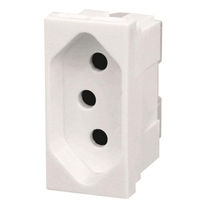 Módulo Tomada Predial 1 Módulo Branca 2 Polos + Terra 20 A 250 V Pialplus 615060 PIAL