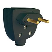 Plugue Macho Energia Predial Macho Corpo Triangular Preto 2 Polos 250 V 10 A com Prensa Cabo Versátil 615850 Pial