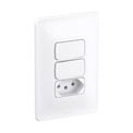 Conjunto Interruptor 2 Tec Simp 2P Tomada 2P+T 10A Placa 4X2 Branco 680113 Pial Legrand | Dimensional - Visão geral do produto