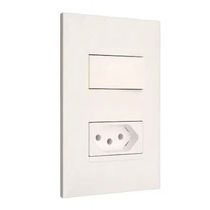 Tomada Predial Branca 2 Polos+Terra 10A 250V Com Placa 4X2" Branca Vertical Pial Legrand Plus 615073 Pial Legrand