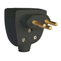 Plugue Macho Energia Predial Macho Corpo Triangular Preto 2 Polos + Terra 250 V 10 A Pb Saida Lateral 615852 PIAL